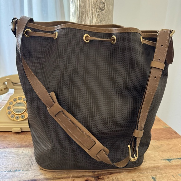 70’Vintage Charles Jourdan Leather Khaki Olive Tan Bag - Picture 3 of 16